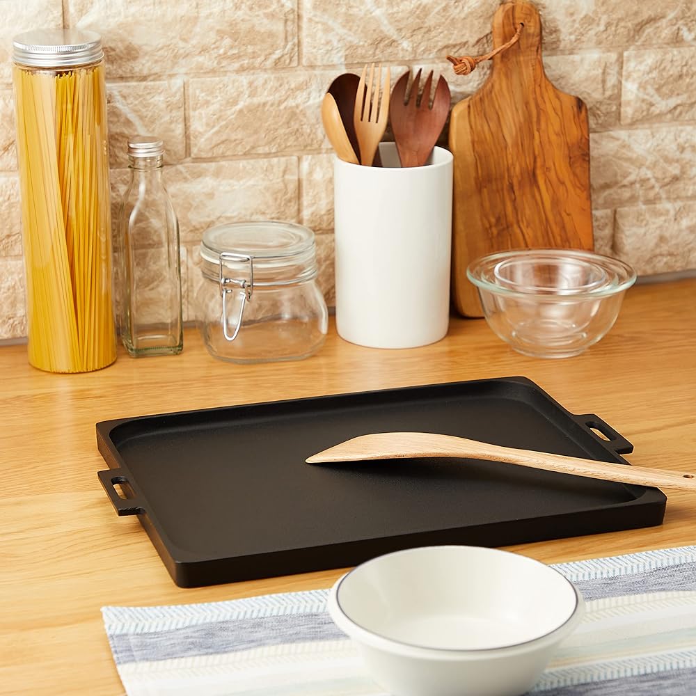 Rock Cast Iwachu Oil Plate, Large, Black Baked, Plate Thickness 7mm, For Open Fire, Nanbu Ironware 23016