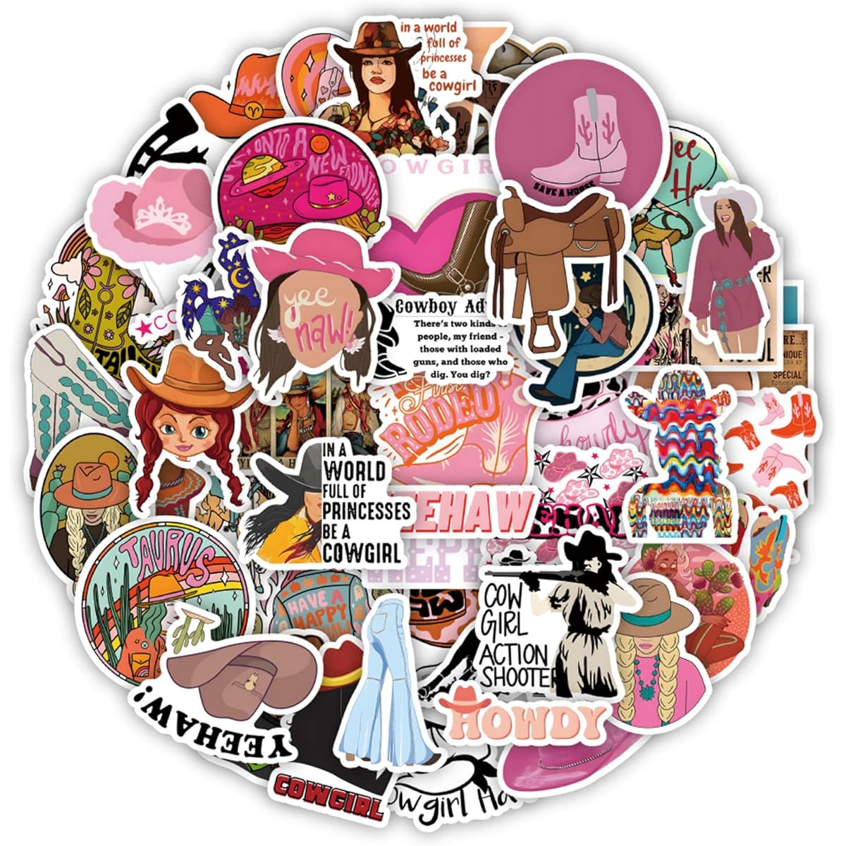 50 cowgirl stickers