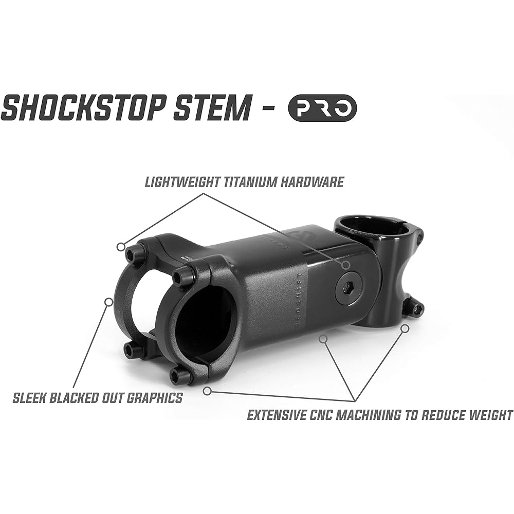 REDSHIFT ShockStop PRO Suspension Stem for Bicycles, Shock-Absorbing Bike Handlebar Stem for Road, Gravel, Hybrid, and E-Bikes, 6 Degree x 100 mm