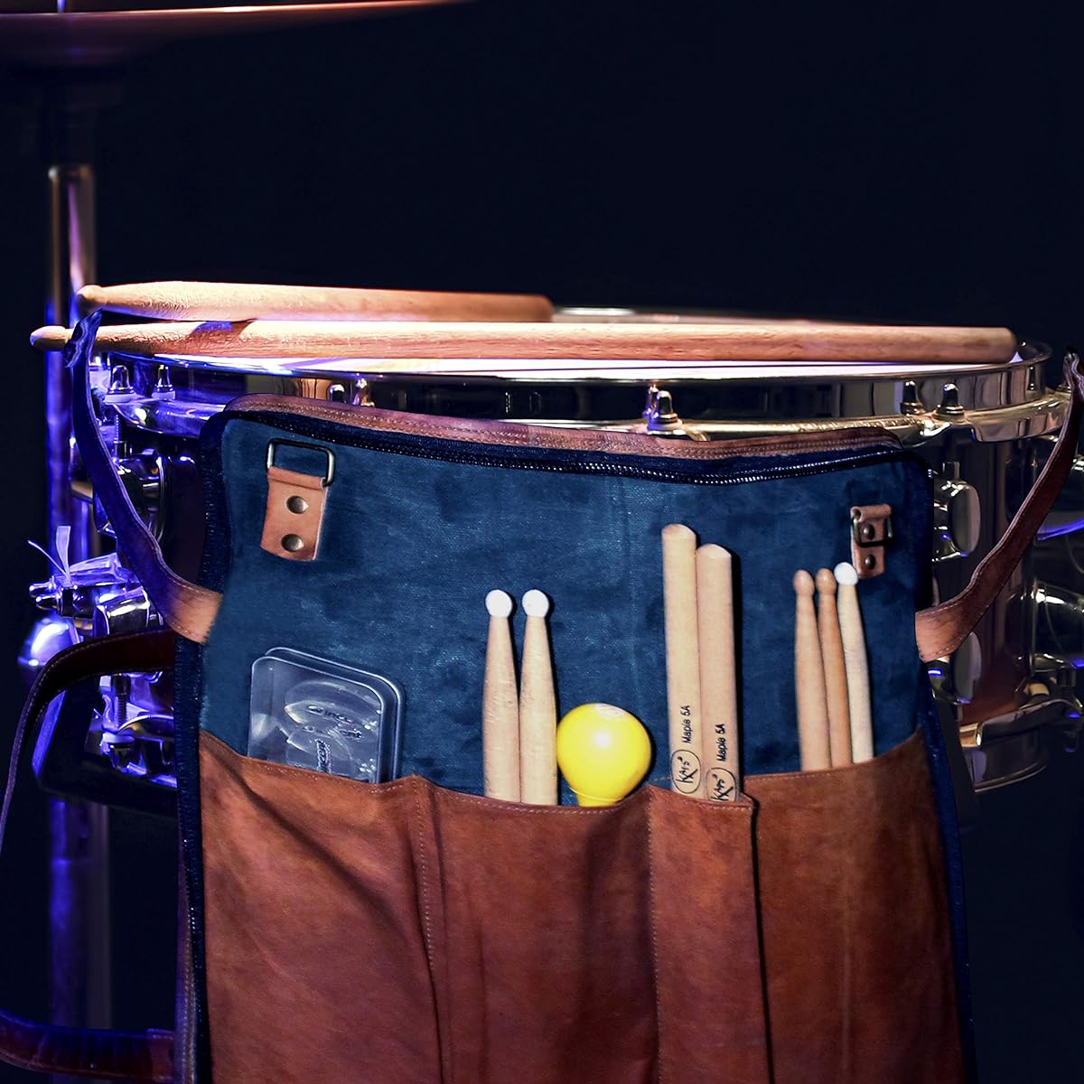 WerKens Handmade Genuine Leather Drumstick Bag 100% Original Drumstick Holder Percussion Mallet Bag Floor Tom Hook-DSB002