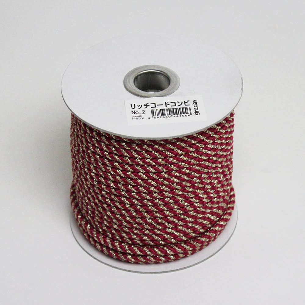 Masse (MASSE) Rich Cord Combi No. 2 Wine 30 meter roll Diameter 5 mm Order unit 1 roll (10 pieces)