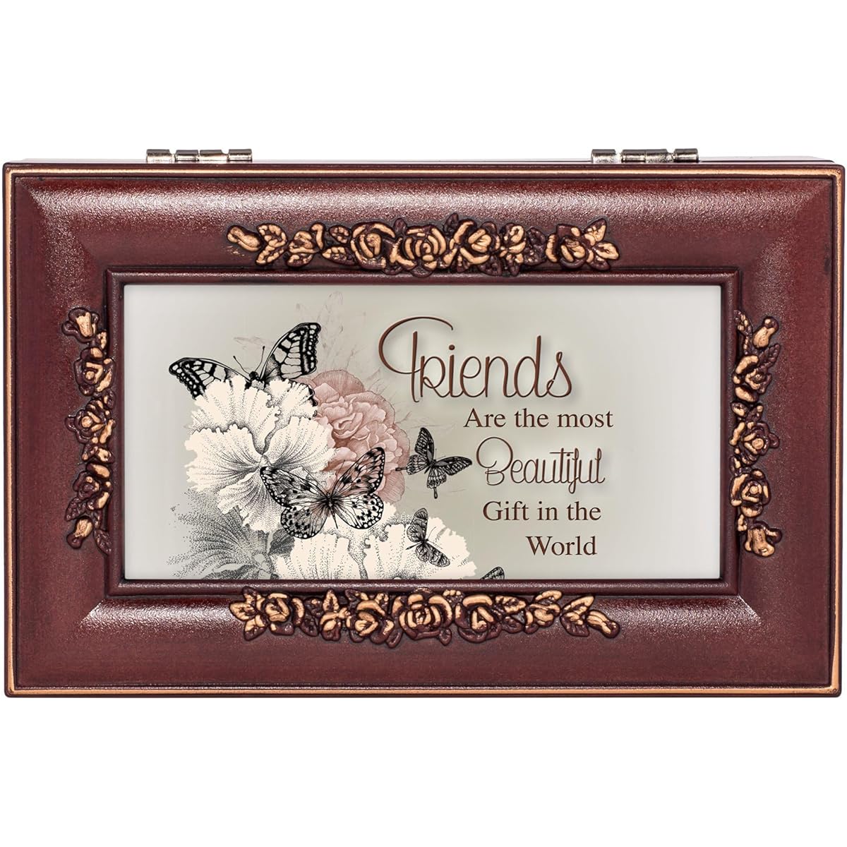 Friends Beautiful Gift Rosewood Finish Jewelry Music Box Plays Canon In D