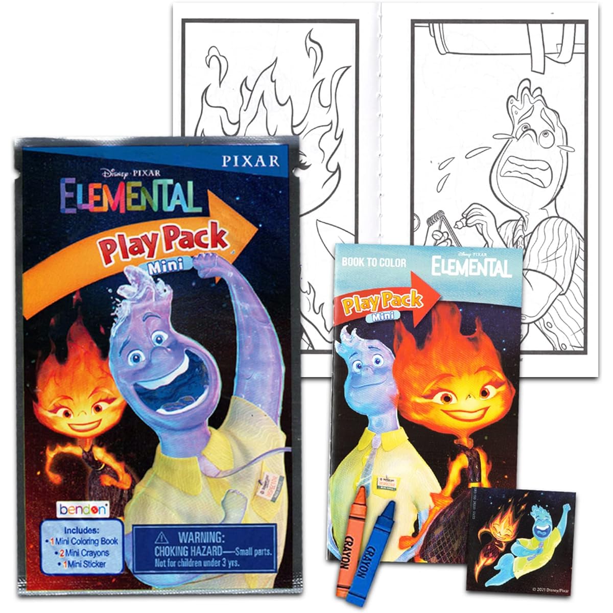 Elemental Mini Party Favors Set for Kids – Includes 24 Mini Elemental Grab and Go Play Packs with Coloring Pages, Stickers and More (Elemental Birthday Party Supplies)