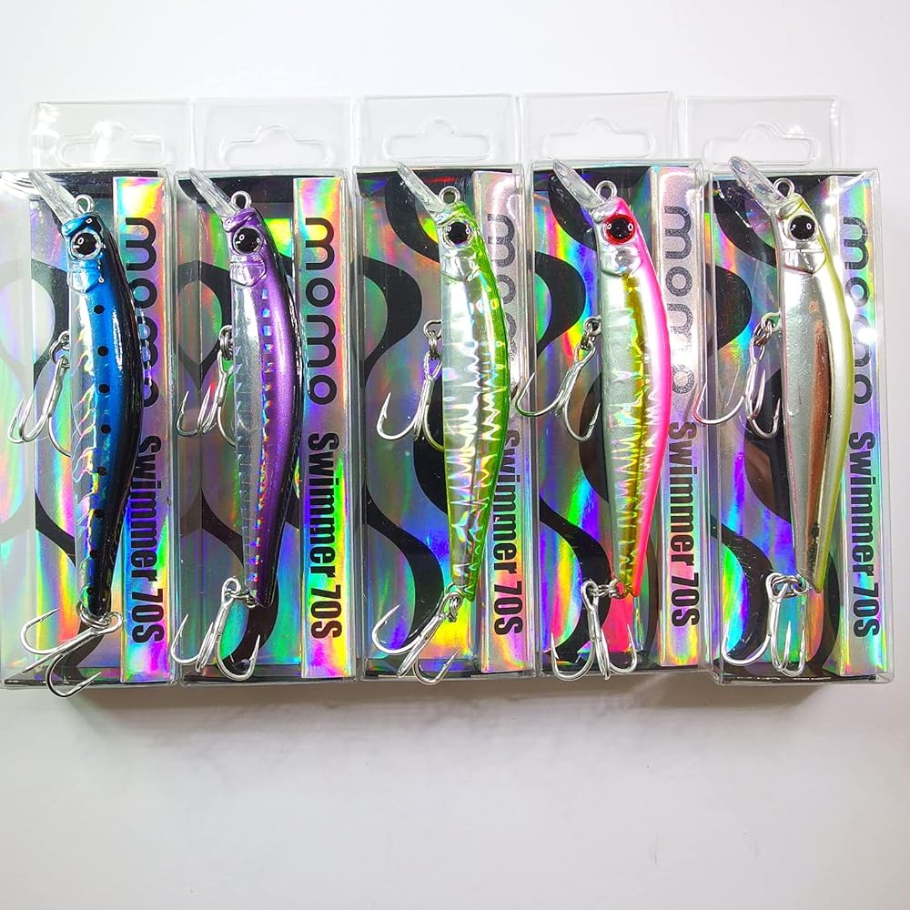 [momo lure] Momoru lure sea bass lure swimmer 70S 7g sinking minnow plated barracuda small blue fish