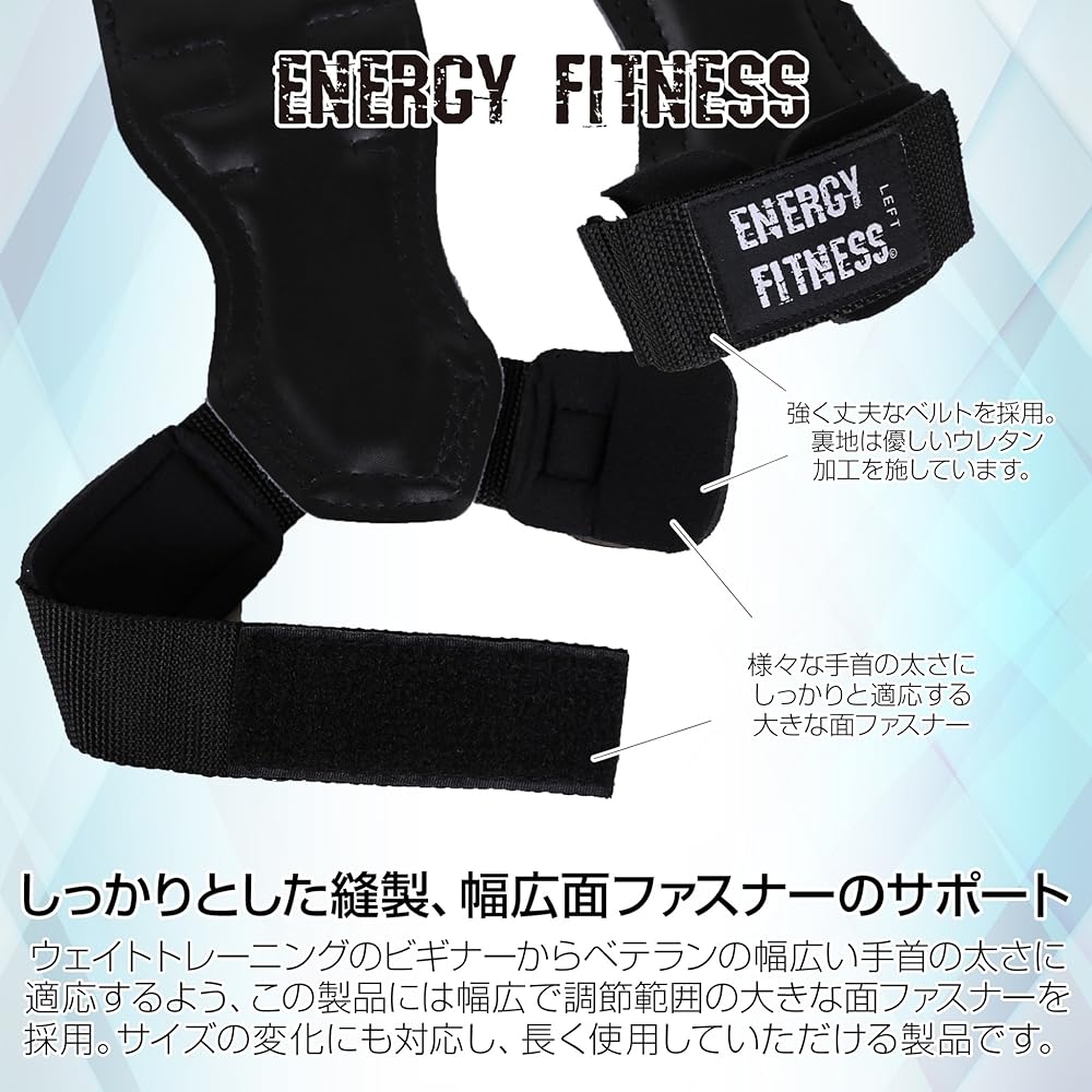 [EN-FIT] Durable and Easy to Use Genuine Leather Power Grip Training Gloves Wrist Wrap for Beginners Muscle Training Leather (Black)