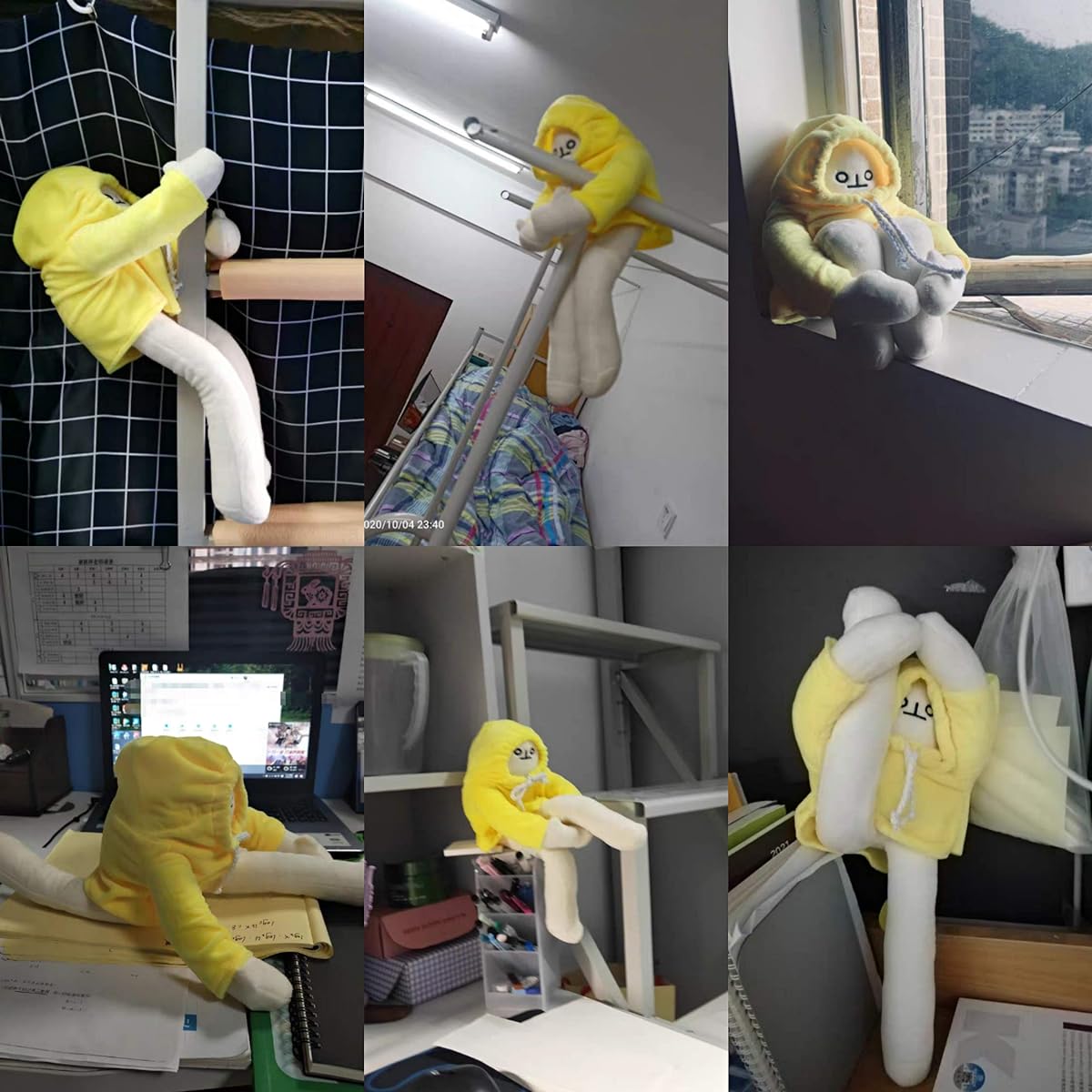 helegeSONG Plush Banana Man Toy with Magnet Funny Man Doll Decompression Toy Birthday Multicolor