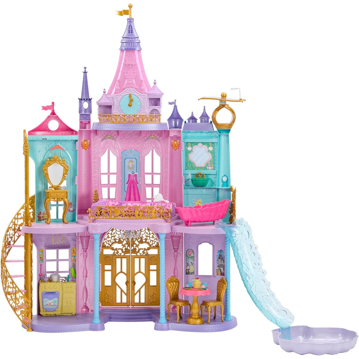 Mattel Disney/Disney Princess Magical Adventure Castle [Dress-up dolls, dollhouse, accessory playset] [Disney 100th Anniversary Celebration] [Ages 3 and up] [Gift] HLW29