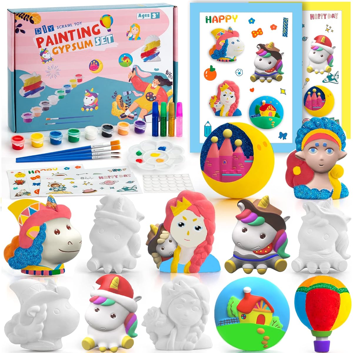 SEMKOTREE Unicorn Gifts for Girls, Kids Craft Kits, Unicorn Toys Art Supplies for Ages 4, 5, 6, 7, 8, 9, 10, 3 Years Old, Toys for Girls (62 Pieces)