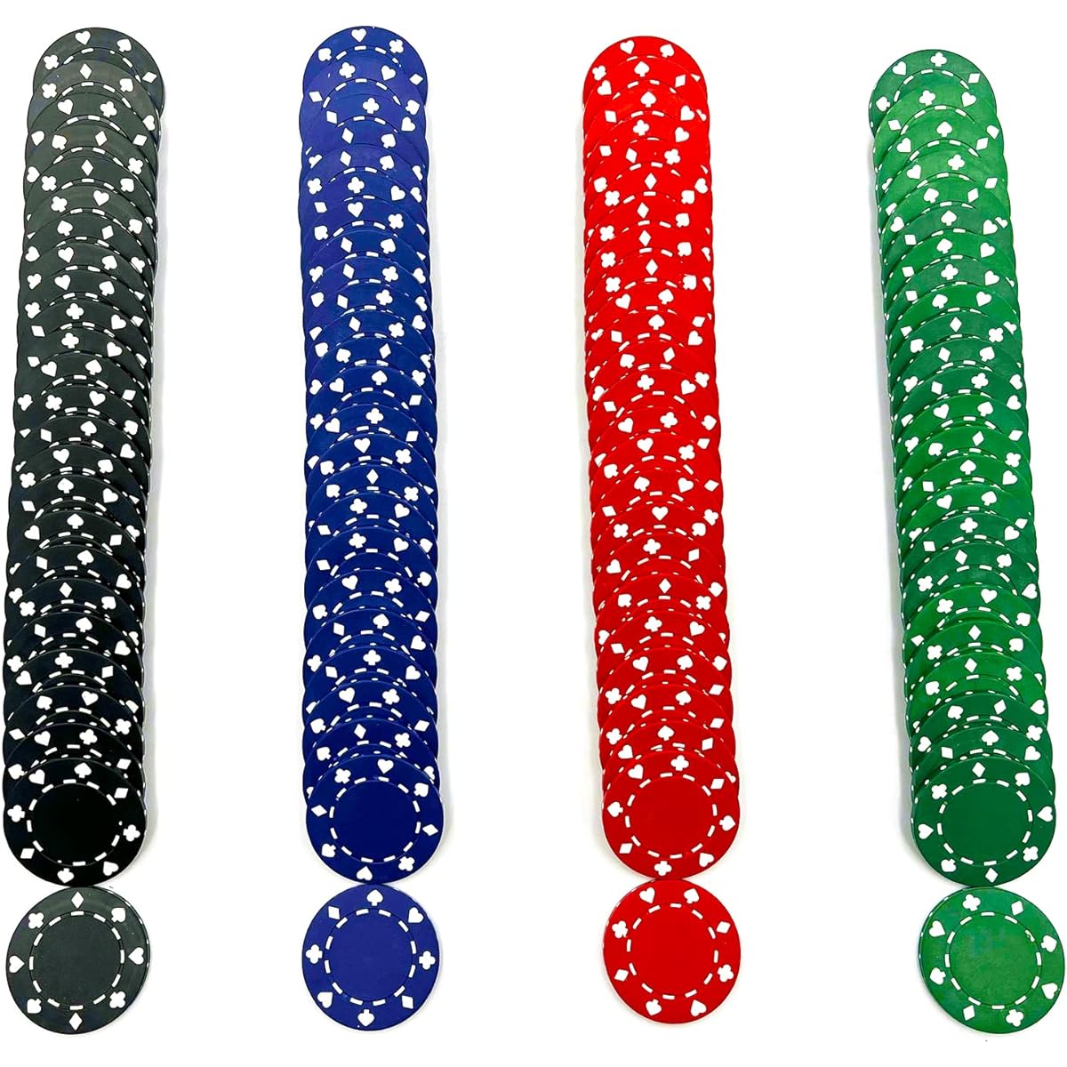 SEETOOOGAMES 100 Pieces 11.5g Well Designed Casino Poker Chips - 4 Colors