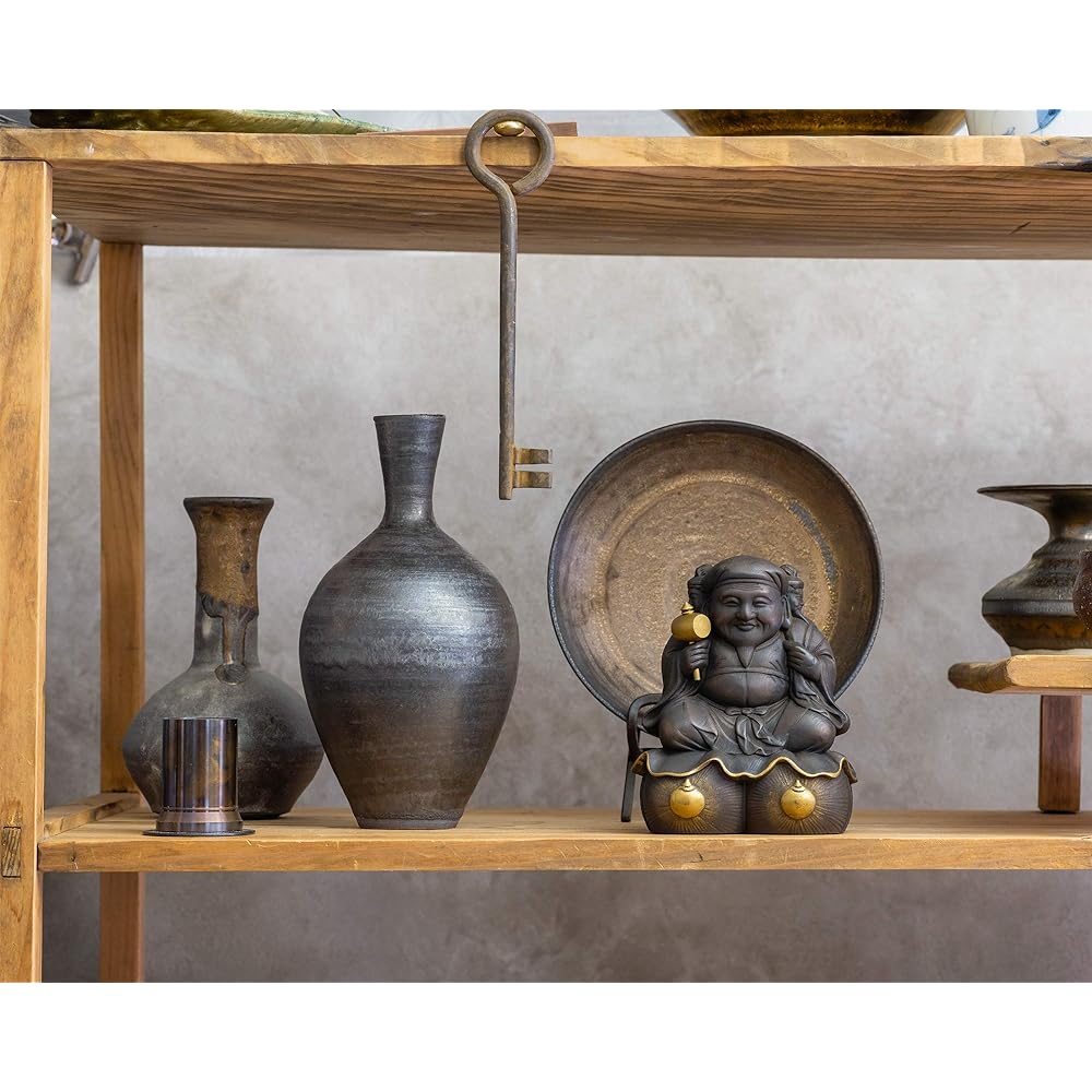 ≪Entokuin Officially Approved≫ Toyotomi Hideyoshi Three-faced Daikokuten small (wooden: Japanese cypress)_Buddha statue figure Seven Lucky Gods Daikokuten Isumu (Sanmen Daikokuten S)