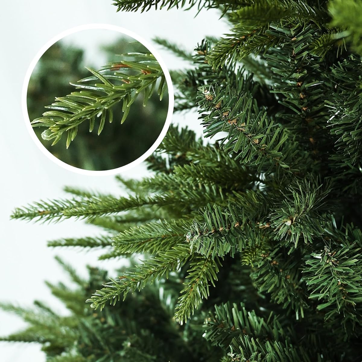 Mayhihi 7.5ft Christmas Tree Premium Christmas Tree 3135PE&PVC Mixed Branch Tips No Lights Premium Fir Christmas Tree for Home/Office/Party Decoration Metal Hinges & Foldable Base Green