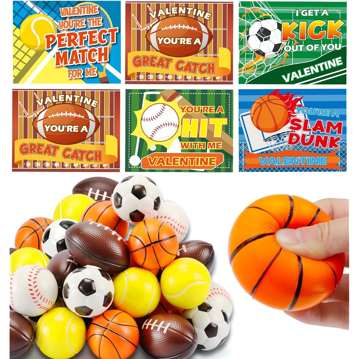 Officygnet Children's Valentine's Day Card - Polyurethane Balls for Valentine's Day