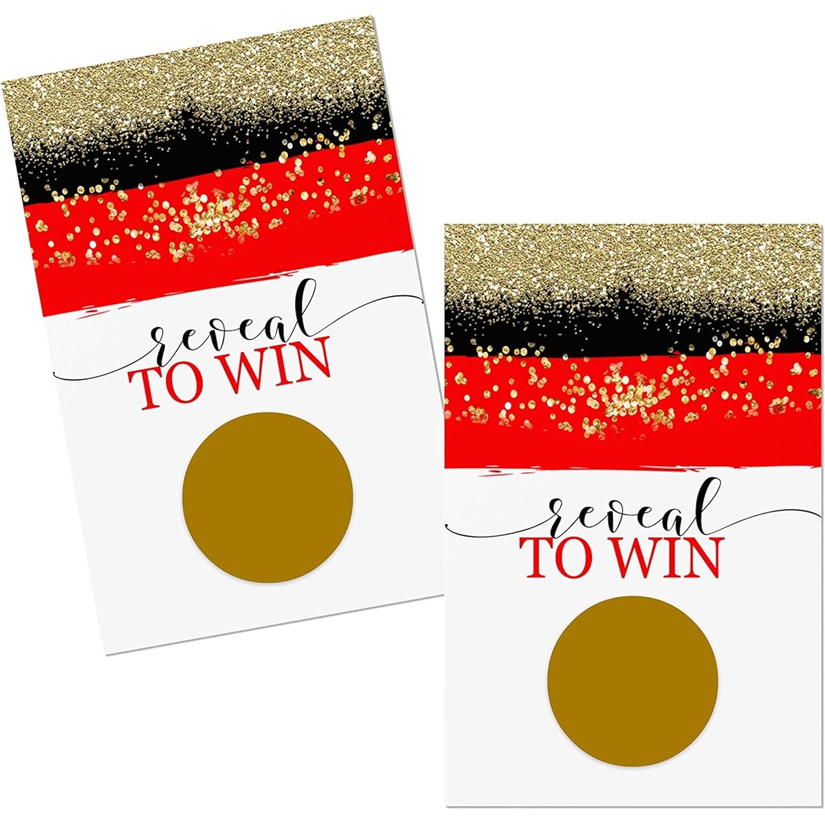 Red and Gold Scratch Off Cards Christmas Party Game for Showers Weddings Adults Large Groups Raffle Ticket Scratcher 28 Guests
