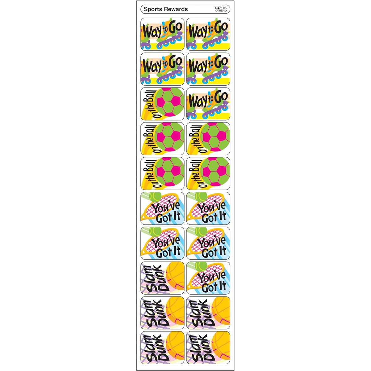 Trend Applause Stickers Sports Rewards T-47105 100 pieces