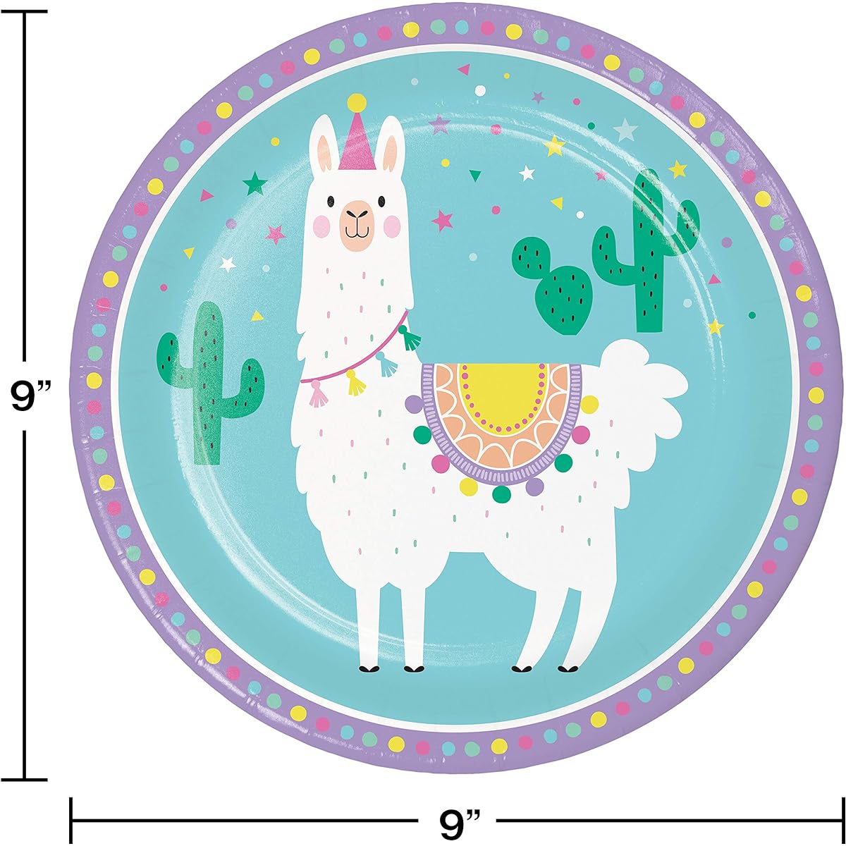 Llama Party Paper Plates (24 Count)