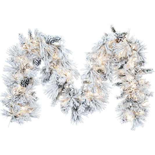 Vickerman Flocked Atoka Pine Garland K171215LED