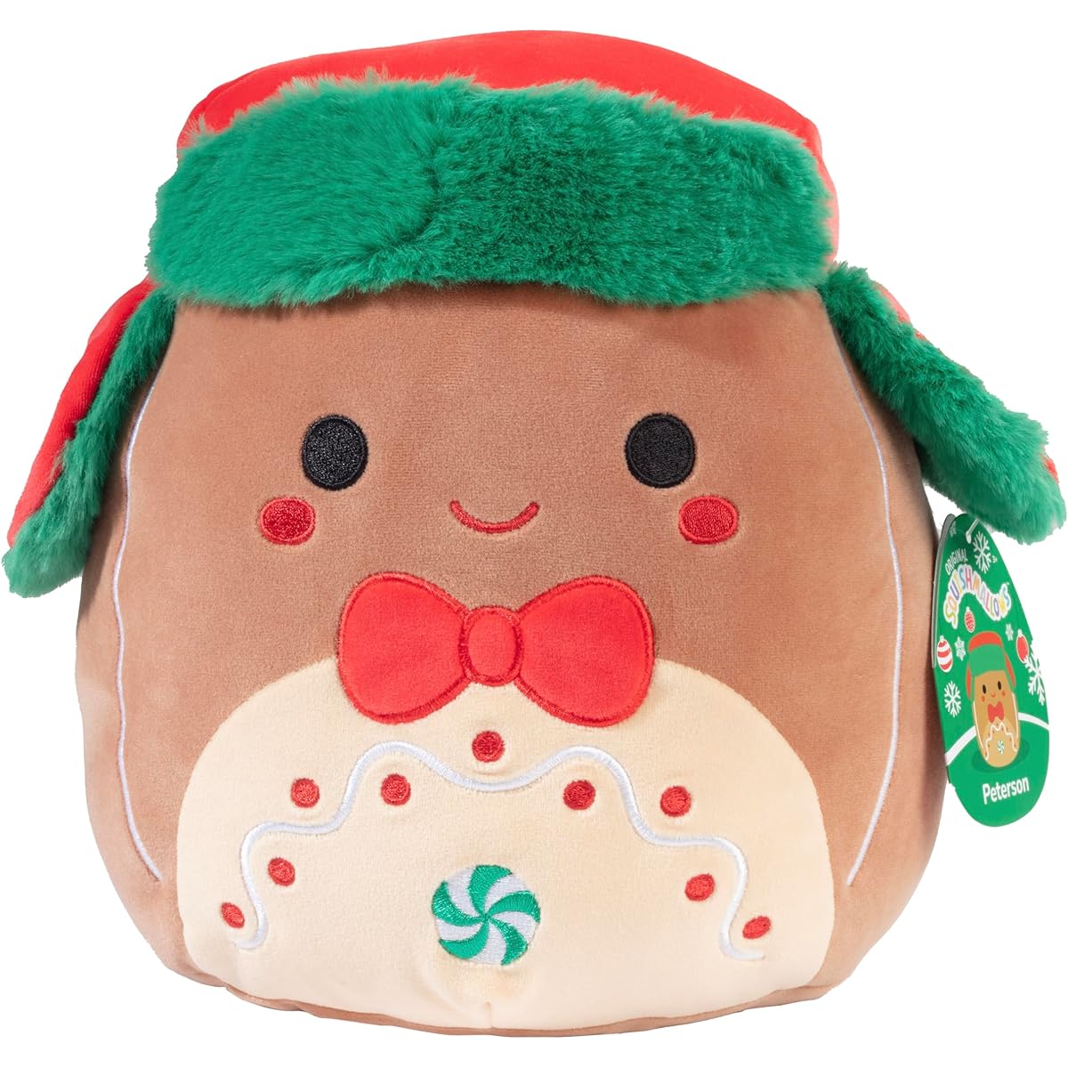 Squishmallows 10" Peterson The Gingerbread Man - Official Kelly Toys Christmas Plush - Collectible Soft & Squishy Holiday Stuffed Animal - Add to Your Team - Great Gift for Kids, Girls, Boys - 10"