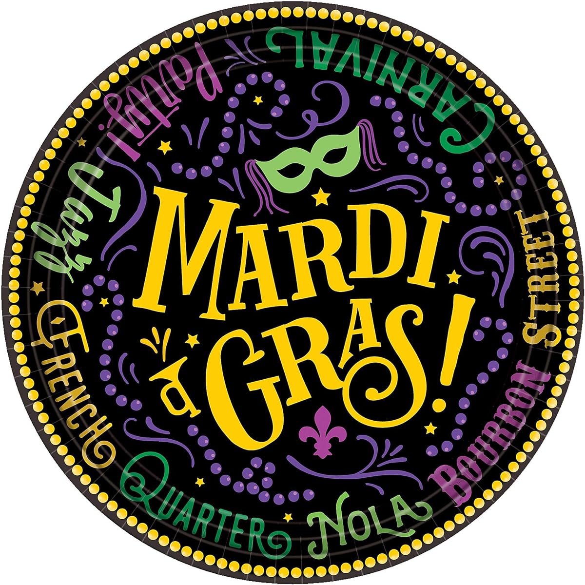 Good Times Mardi Gras 60 7" Dessert Plates Value Pack