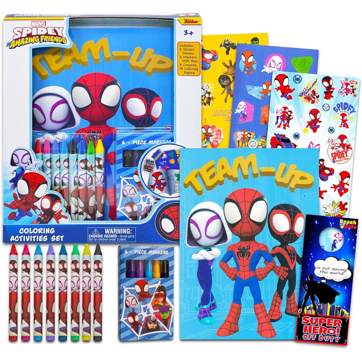 Spidey and His Amazing Friends Ultimate Activity Set - Spiderman Art Bundle with Coloring Pages, Stickers, Coloring Supplies and More | Spiderman Activities for Boys/Girls/Kids
