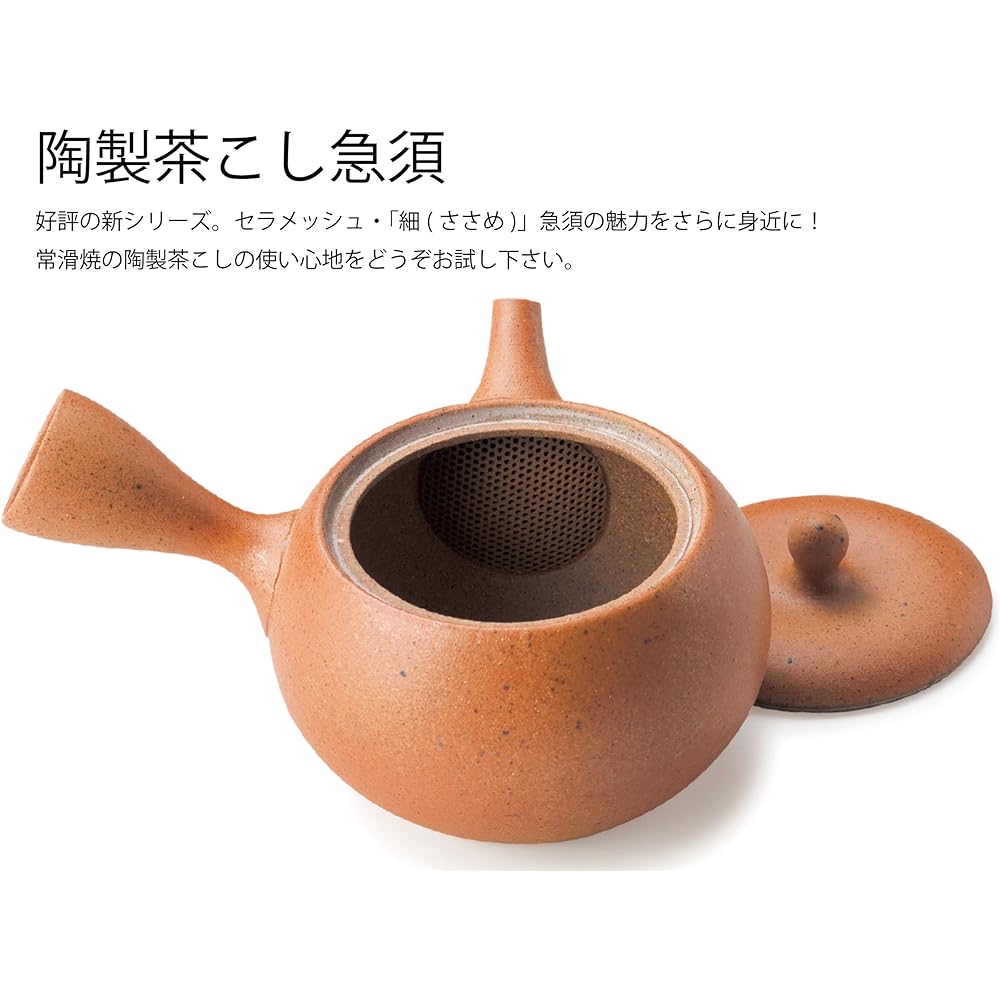 Tokoname ware teapot 7-154 Hokuryu No. 13 Shallow bag-shaped teapot 250ml Ceramesh for high-grade sencha Made in Japan Boxed T1258