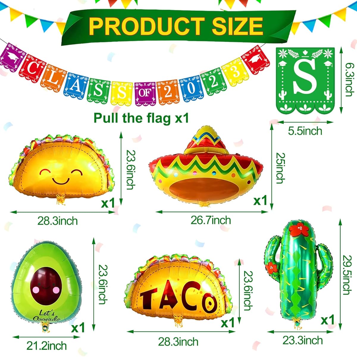 Mexican Graduation Party Decorations 2023 2023 Taco Bout A Grad Balloon Banner Mexican Graduation Banner for Fiesta Graduation Party Decorations 2023