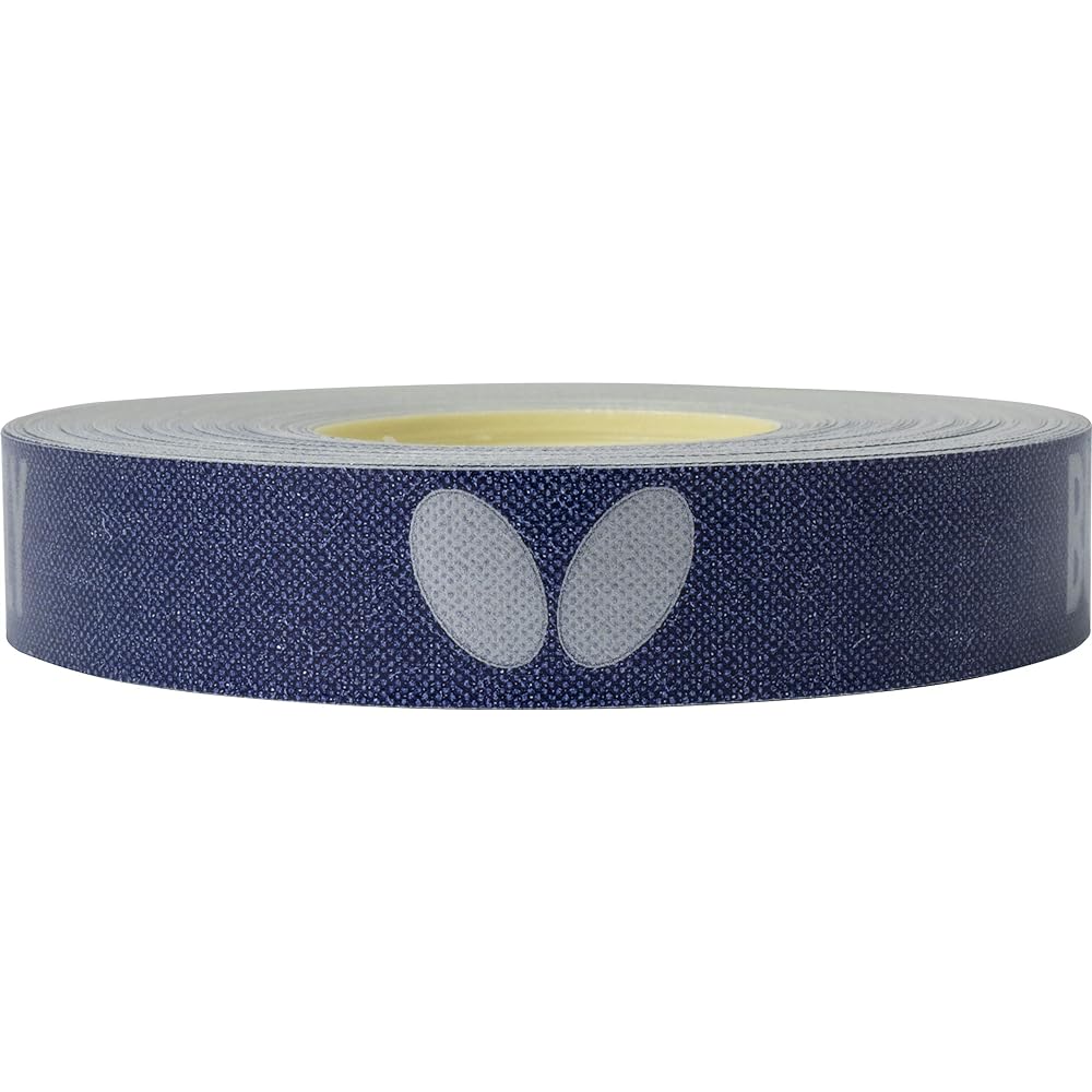 Butterfly Side Tape Protects Rubber and Blade Edges for Table Tennis Paddles - Blue/Silver - 12mm Width - Roll 10m (20 Racquets) 50m (100 Racquets)