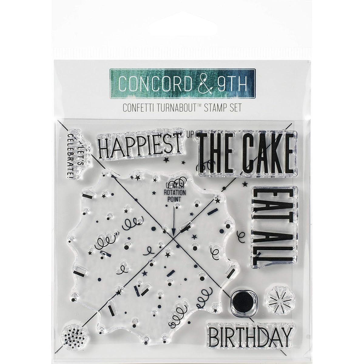 Concord & 9th Clear Stamps 4"X4"-Confetti Turnabout
