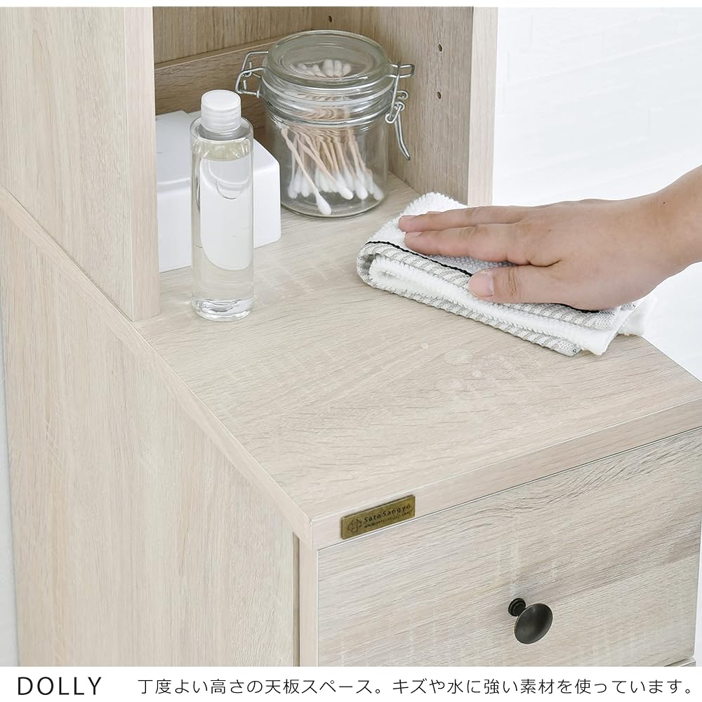 Sato Sangyo DOLLY Gap Storage Width 25cm Ivory Oak White Slim Movable Shelf DO170-25SS IV