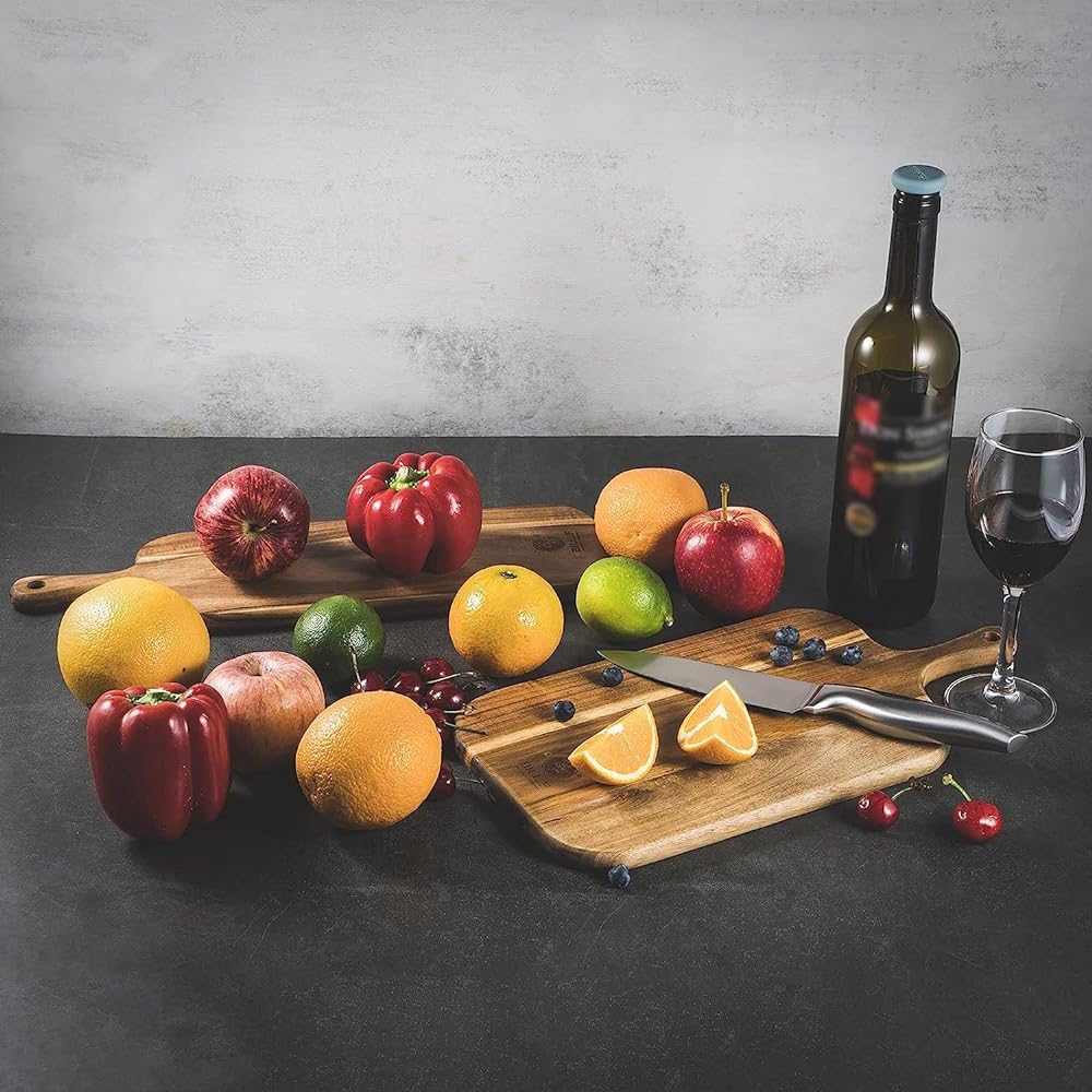 Acacia Wooden Cutting Board, Kitchen Cutting Board, Kitchen Board, Cutting Board with Handle, Natural Material, Eco-friendly Wooden Tablet, Stylish, Camping, Home, Cooking, 41*12cm & 38*19cm Cutting Board