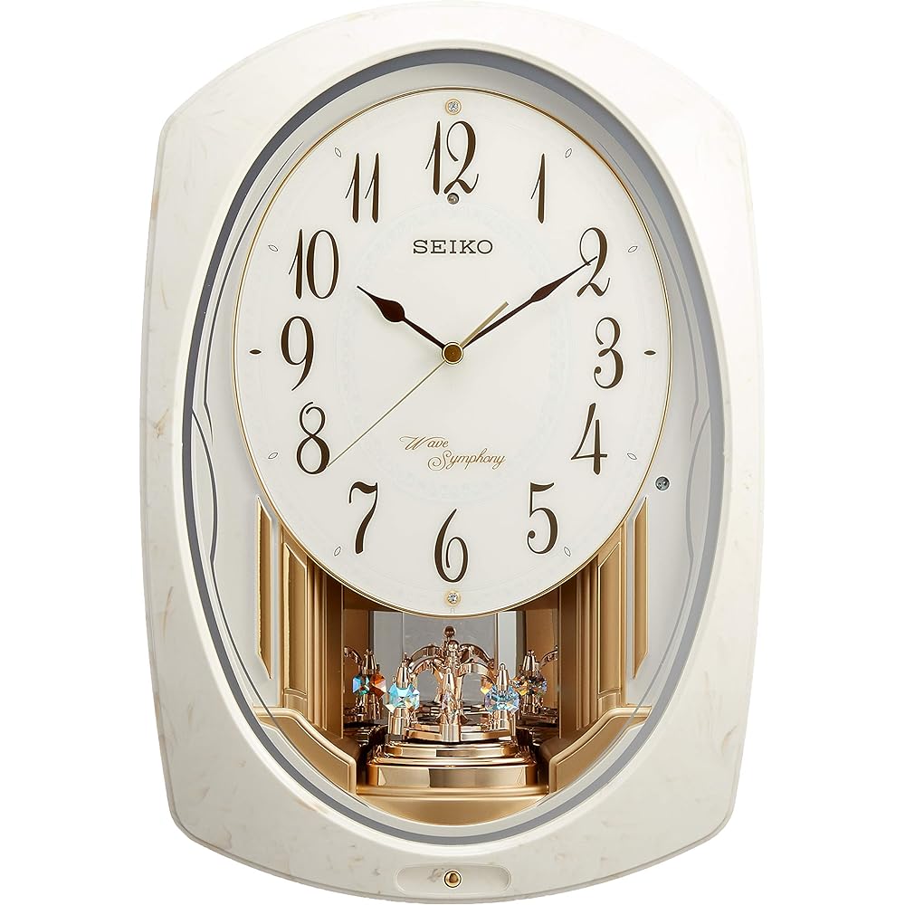 Seiko Clock Wall Clock Melody Clock Radio Wave Analog Dark Brown Marble 366 x 254 x 84mm AM265B