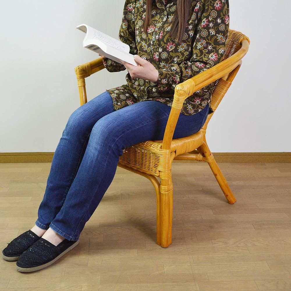Otake Sangyo Otake Rattan Rattan Wicker Chair Natural 60x60x75cm Natural Natural Wood Finished Product 1 Leg