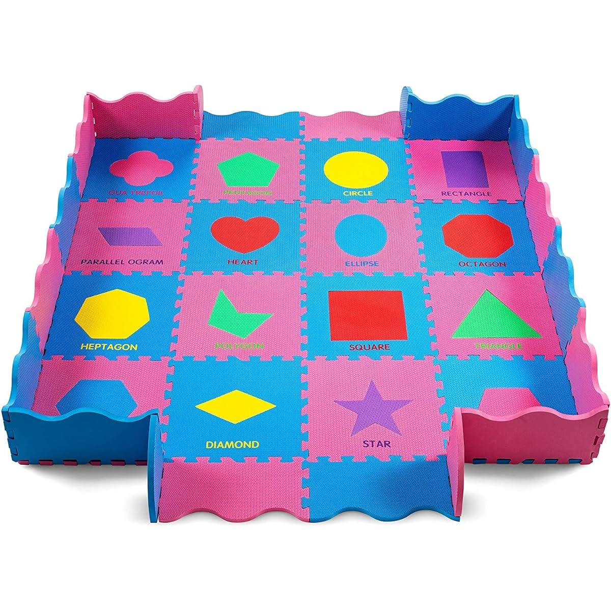 EDUcational Kids Baby Play Mat Foam with Fence Thick and Durable Quality