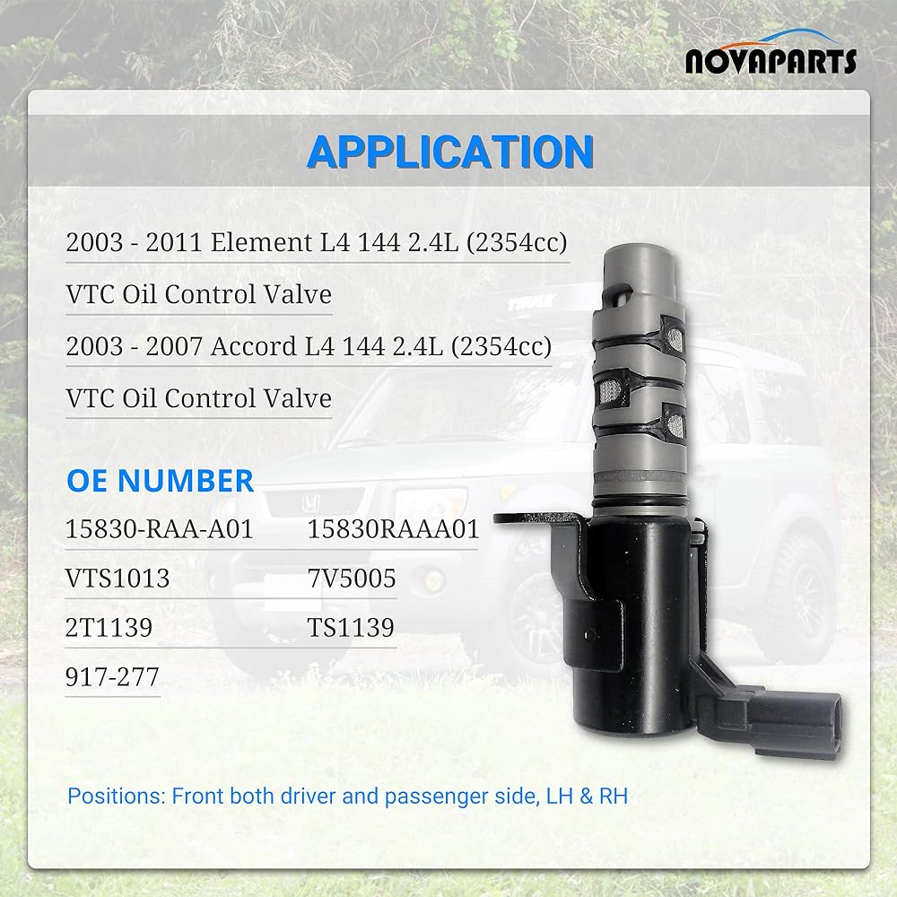 VTC Oil Control Valve Variable Timing Solenoid for 2003-2007 Honda Accord 2003-2011 Element 2.4L 4 Cylinder