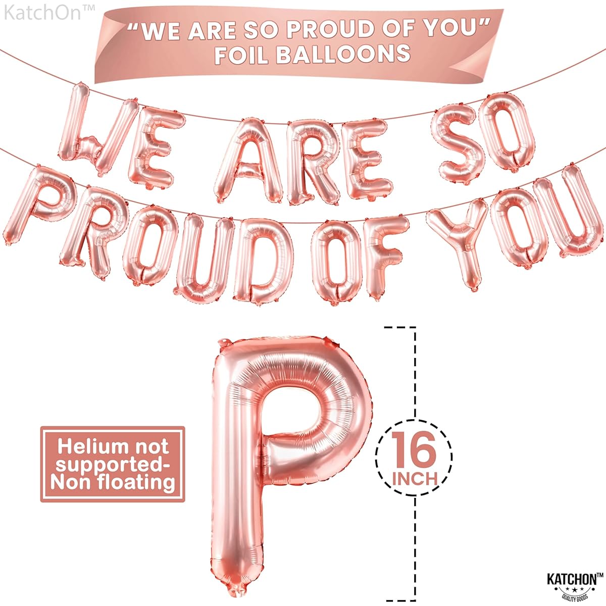We Are So Proud of You Balloons - 16" | Rose Gold We Are So Proud of You Banner Rose Gold Confetti | Graduation Party Decorations 2022 | Graduation Banner, Graduation Decorations 2022