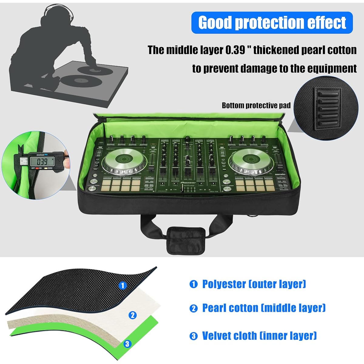 IBVIVIC Lightweight Controller Storage Bag Case for Pioneer RX/NI Traktor Kontrol S8/DDJ SX SX2 SX3/DDJ 800 808/DDJ FLX6