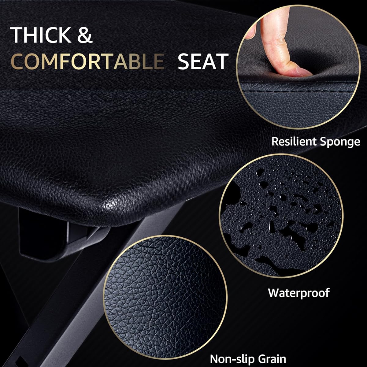 Liscym Keyboard Bench Adjustable X-Style Padded Bench Seat for Electronic Keyboard & Digital Piano (Black)