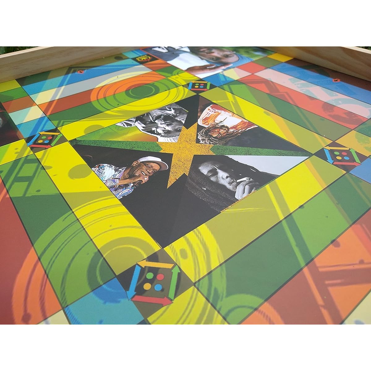 Jamaican Ludo Reggae Edition 2 Boards (Rudy/Rudy) | 24" x 24" Board Game | Family Game Night Activities | Fun and Easy Multiplayer Entertainment