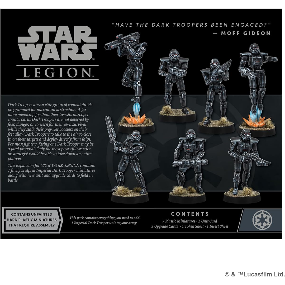Star Wars: Legion Imperial Dark Troopers Unit Expansion - Tabletop Miniatures Game, Strategy Game, Kids and Adults, Ages 14+, 2 Players, 3 Hours Playtime, by Atomic Mass Games