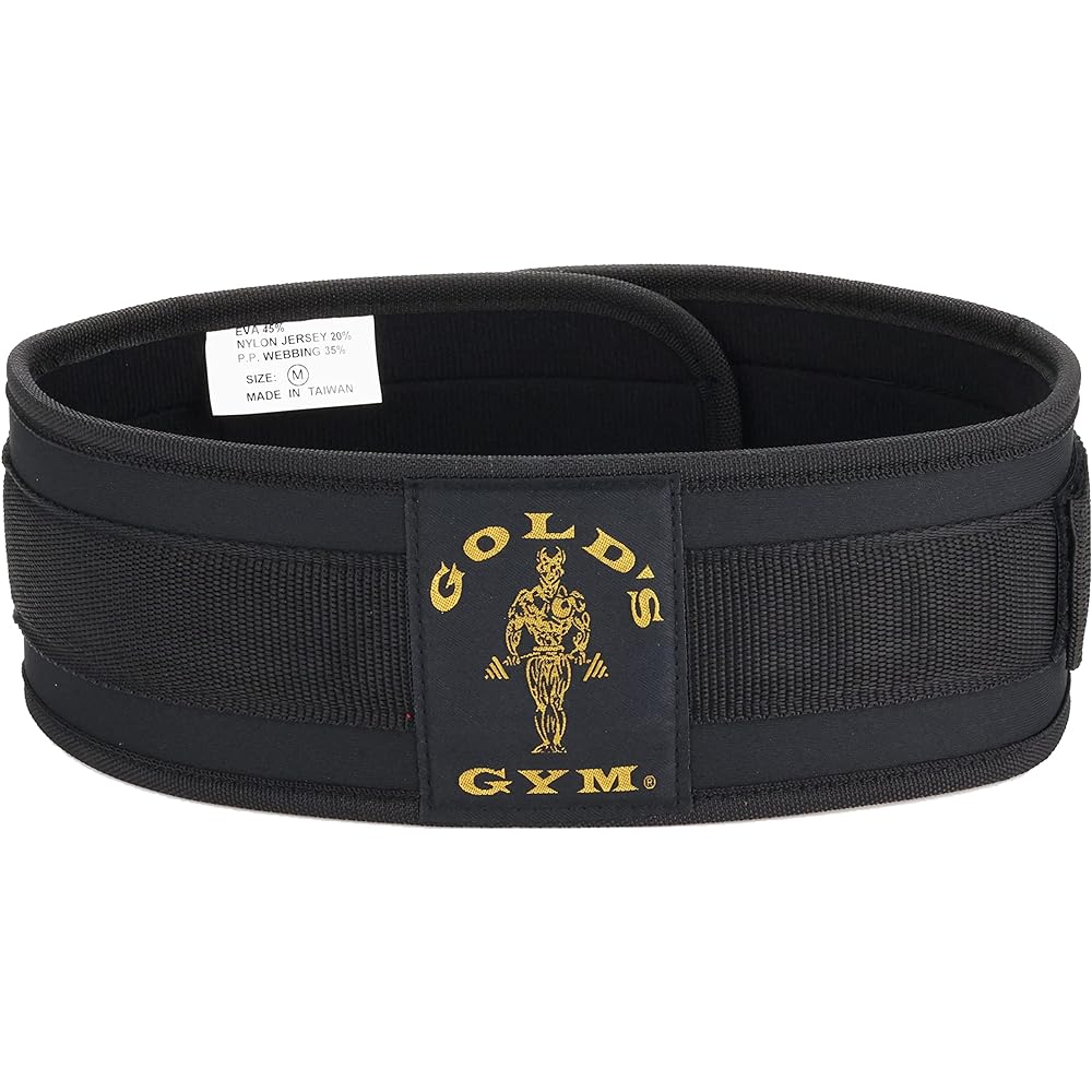 GOLD`S GYM Neoprene Belt G3335 [Beginner to Intermediate] Comes with back pad, lower back and trunk support, squat, bench press, seated rowing, lat pulldown [Gold Gym genuine product, Gold Gym Trainer favorite] Training belt
