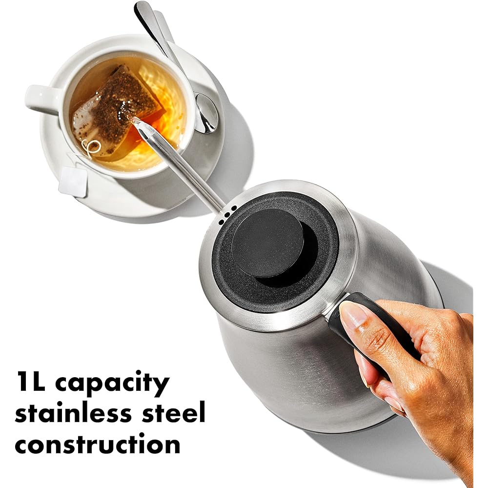 OXO Electric Kettle Coffee Drip Kettle 1.0L Temperature Adjustment Warm Function with Timer