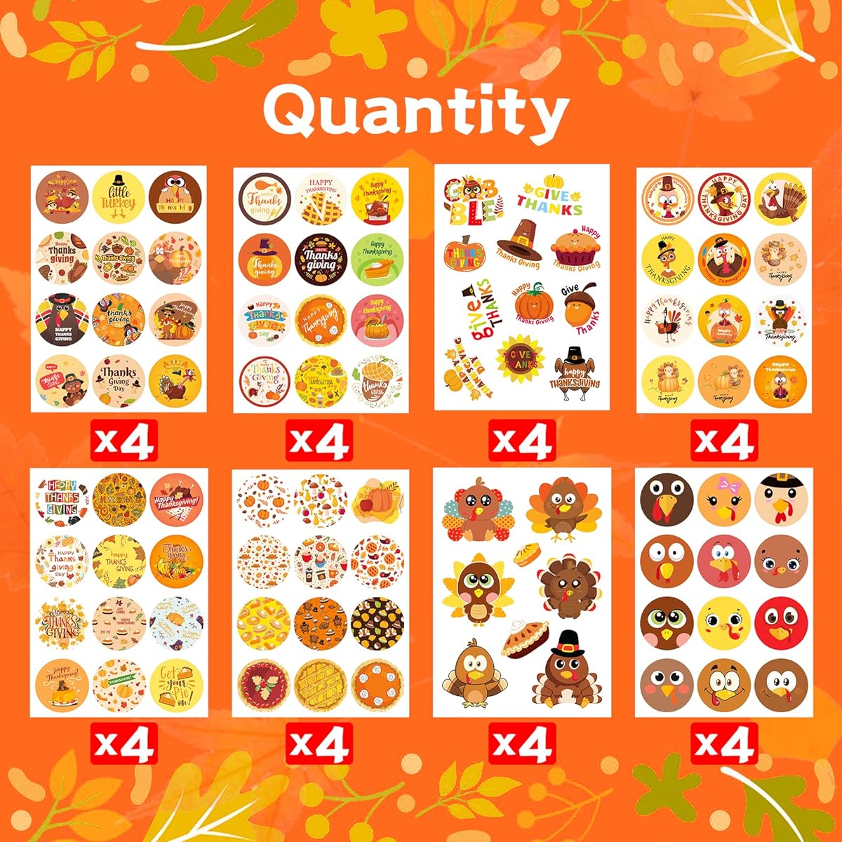 Happy Thanksgiving Stickers Turkey Stickers for Kids Happy Thanksgiving Stickers for Cards Fall Stickers Thanksgiving Stickers for Envelopes Bottle Supplies (Thanksgiving)