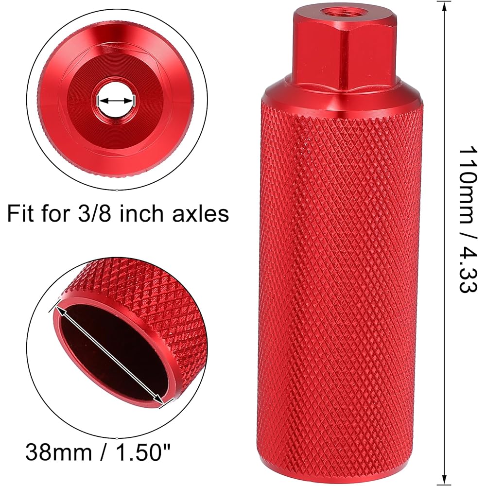 X AUTOHAUX Axle Rear Foot Pegs Foot Rest Aluminum Alloy for BMX MTB Bike Bicycle Fits Axle 9.5mm 110x38mm 2 Pairs