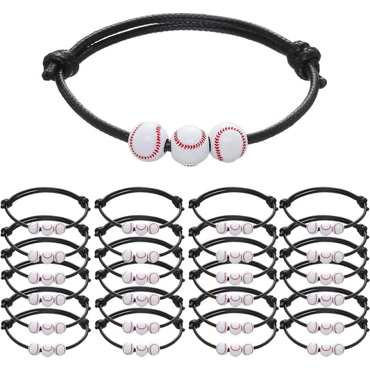 24pcs Ball Charm Bracelets for Women Girls Basketball Party Favors, Adjustable Inspirational Sports Ball Charm Bracelets Basketball Party Supplies for Women Teens