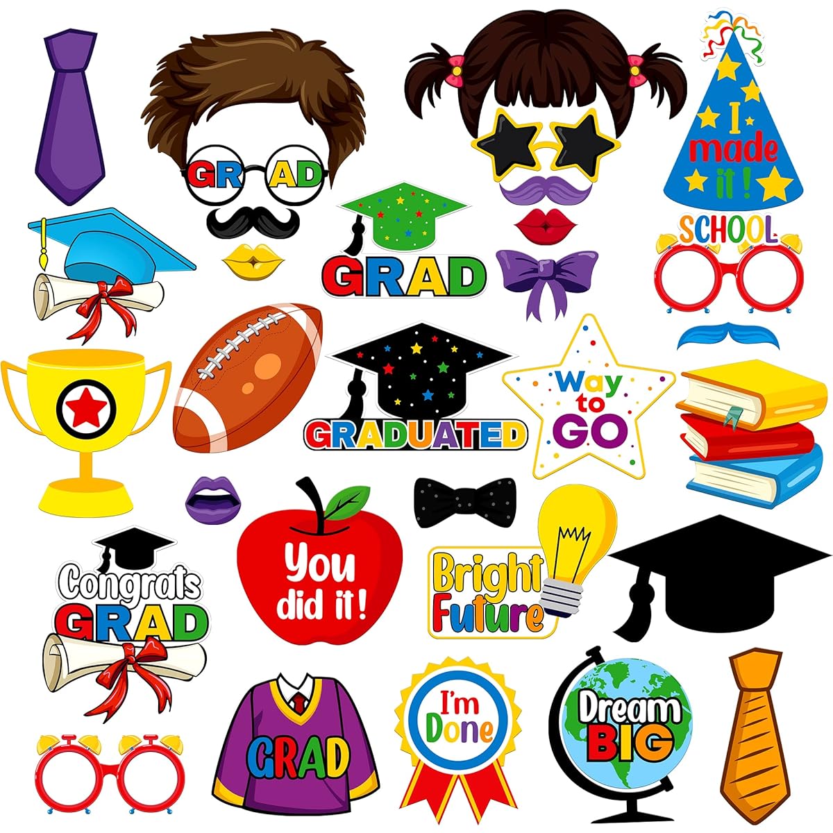 Kindergarten Props White, Pack of 30