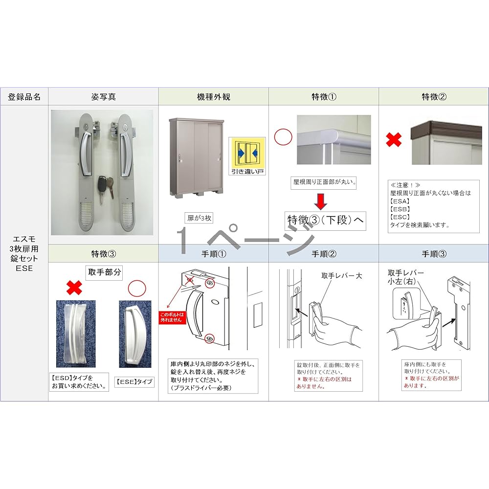 Yodoko Yodokou Esmo ESE lock set for 3 doors