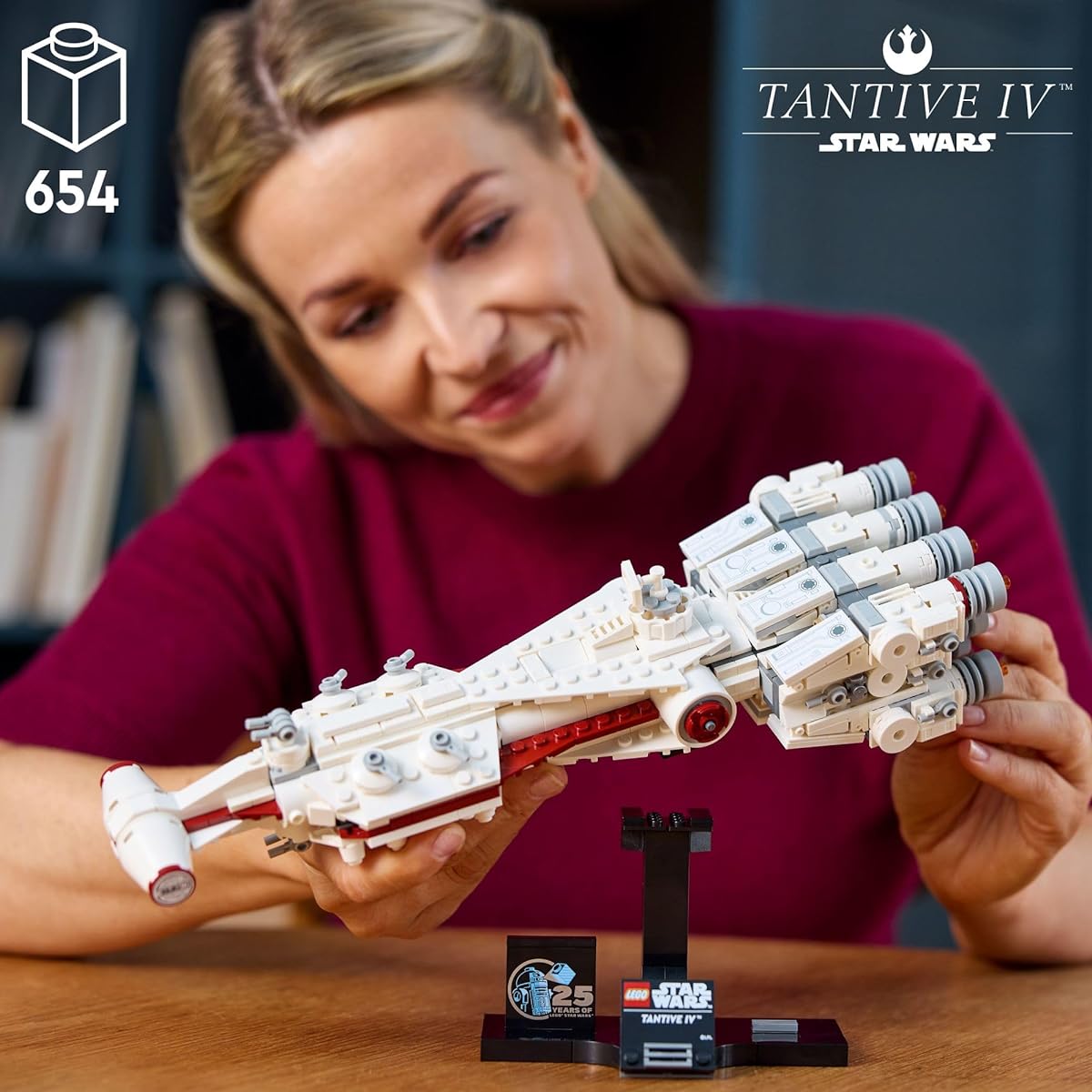 LEGO Star Wars: A New Hope Tantive IV Buildable 25th Anniversary Starship Model, Creative Building and Display Set for Adults and Star Wars Fans, Father's Day Collectible Gift from Wife, 75376