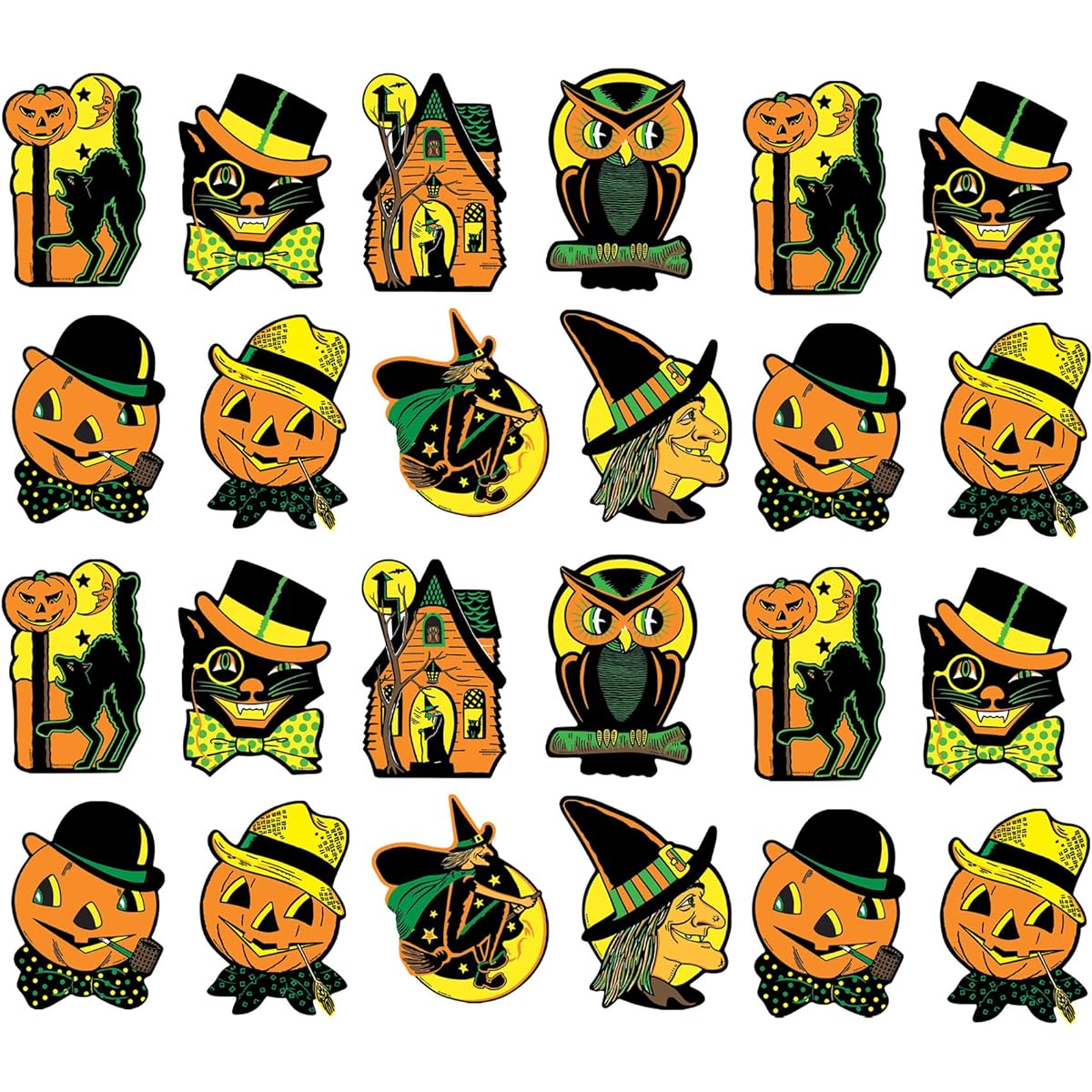 Beistle Halloween Cutouts 24 Pieces 8.5"-9.25" Multicolor