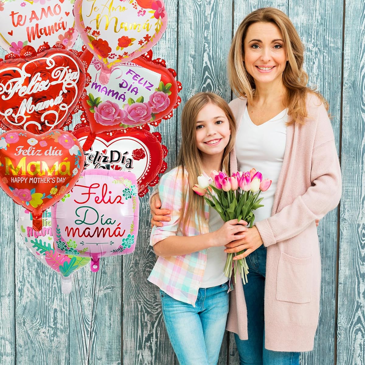 Mother's Day Balloons 5 Pieces Happy Mother's Day Balloon Heart Mother's Day Balloon Flower Mama Balloon Mother's Day Balloon Mother's Day Balloon Mother's Day Balloon Mother's Day Foil Balloon Mother's Day Decoration