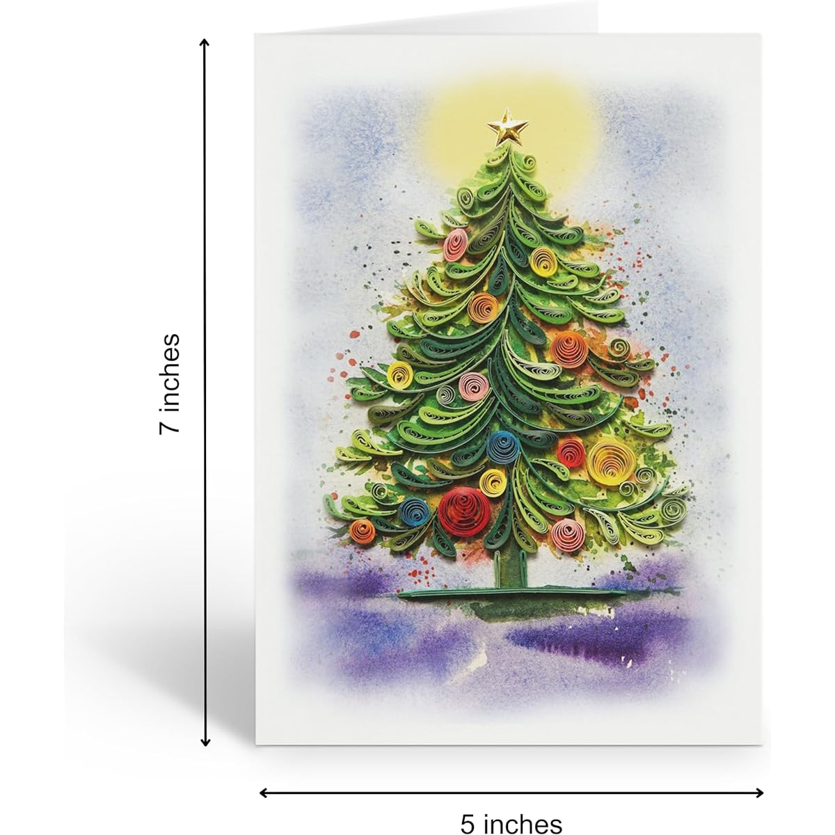 TUMYBee Christmas Tree Snowman Funny Christmas Cards Christmas Cards Greeting Cards Handmade 3D Quilling Cards for Love Friend Mom Christmas New Year Thanksgiving Postcards with Envelope (Christmas Tree)