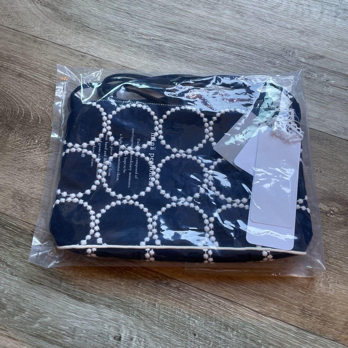 Navy Mina Perhonen Merrier BEAMS Special Order Tambourine Pouch New Tambourine Cotton Linen Compact Shoulder
